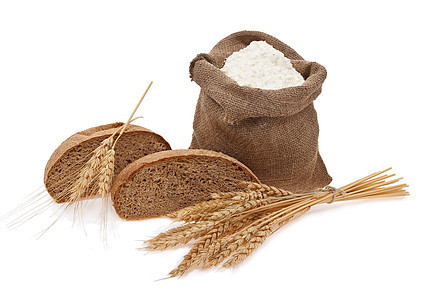 面粉和带面包的小麦谷物季节麻布木板玉米收成燕麦粮食黄麻农场解雇图片