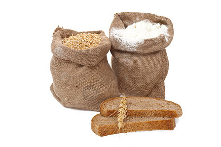 面粉和带面包的小麦谷物食物燕麦黄麻农场粮食耳朵解雇团体季节麻布图片