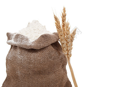 面粉和小麦耳朵玉米粮食麻布木板收成季节农场种子黄麻燕麦图片