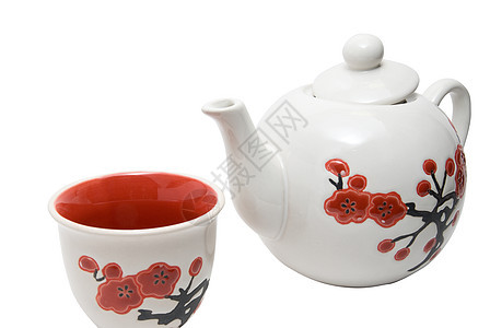 茶具传统早餐花朵服务艺术茶壶工作室象形玻璃饮料图片