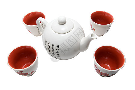 亚洲风格的茶叶饮料传统工作室早餐餐具艺术文字花朵陶器服务图片