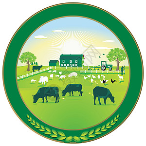 绿色农业徽章图片