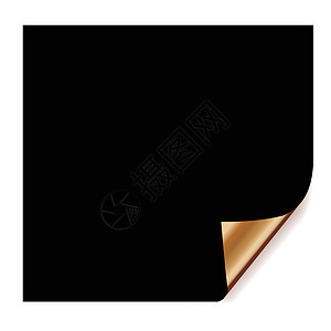 黑纸软垫贴纸折叠边界笔记记事本角落横幅卷曲光泽度图片