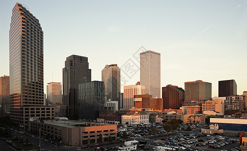 新奥尔良日落城市市中心旅行建筑摩天大楼建筑学图片