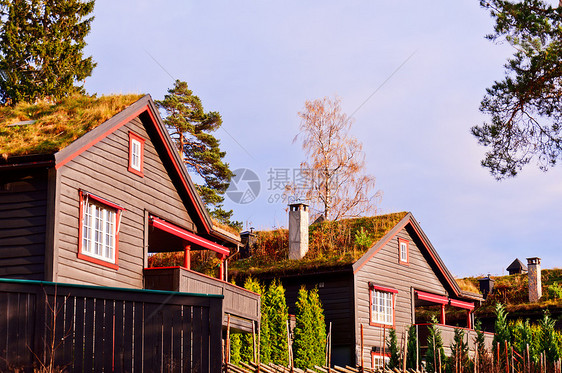 斯堪的纳维亚住房风景住宅蓝色乡村小屋建筑天空季节房子农村图片