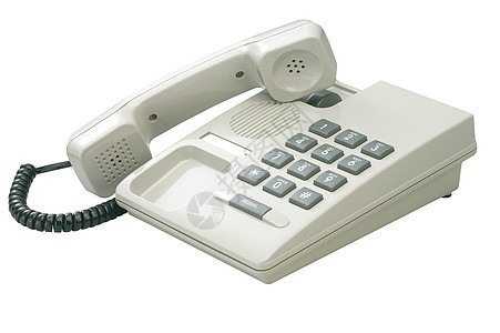 手机电话纯色商业全球摄影水平白色听筒对象通讯键盘背景图片