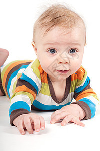 小宝宝皮肤男生白色蓝色儿子新生情感孩子条纹工作室图片