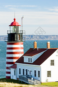美国缅因州西科多迪灯塔首灯塔海洋建筑学旅行安全指导海景斗篷建筑物位置支撑图片
