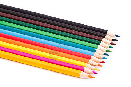 彩色铅笔白色团体绘画彩虹木头艺术品锐化学校孩子们幼儿园图片