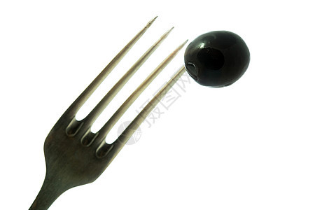 叉子上的橄榄美食食物宏观厨房白色黑色蔬菜图片