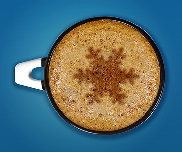 咖啡艺术摩卡可可美食奶油蓝色咖啡店餐厅肉桂香味飞碟图片