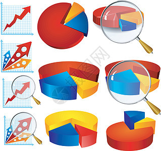 商业彩色图表的矢量收集图集背景图片