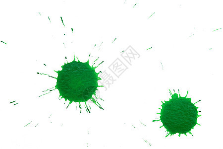 绿点圆圈斑点白色飞沫墨水液体图片