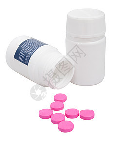 瓶中粉红药瓶胶囊白色医疗止痛药药物处方疾病药店瓶子药品图片