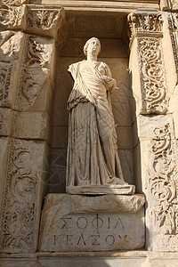 塞尔苏斯图书馆雕像图片
