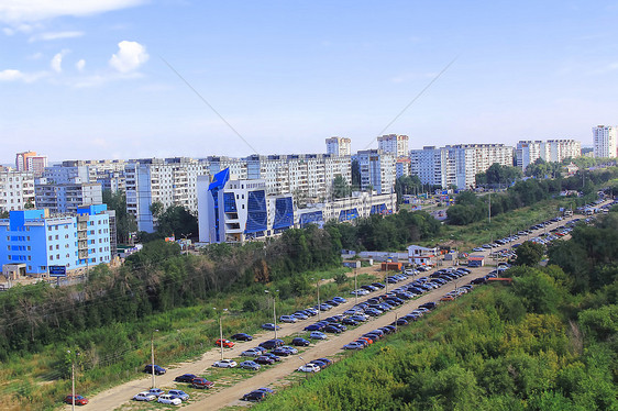 鸟飞行视图建筑风景汽车天空全景工业蓝色房子建筑学图片