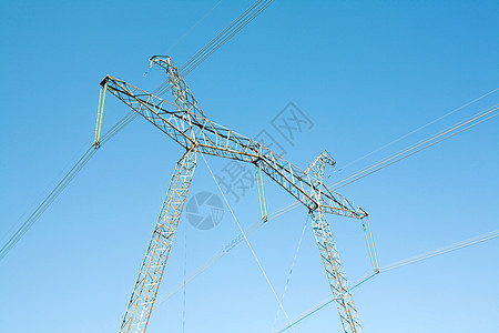 高压电柱邮政电缆场地蓝色天空金属危险工业活力变压器图片