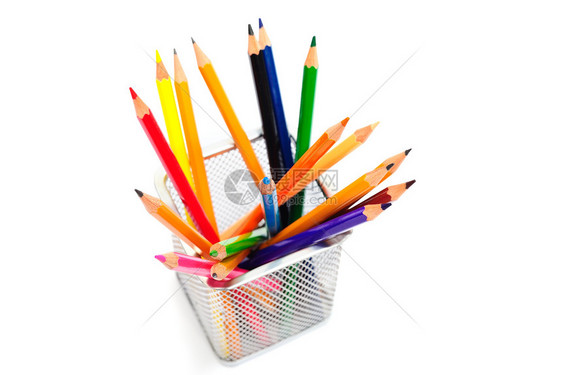 铅笔工具乐器篮子木头插图绘画红色工作材料橙子图片