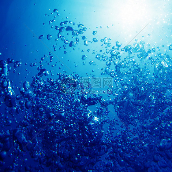 空气气泡反射蓝色温泉气体水疱呼吸圆圈水泡水滴潜水图片