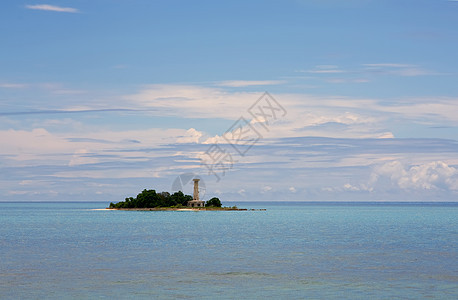 海云 陆海平原海洋晴天风景绿色土地赤道蓝色天空旅行阳光背景图片