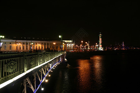 夜间圣彼得堡地标宗教天空照明艺术文化大教堂旅行教会金子图片