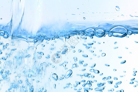 水泡蓝色液体白色气泡药品波纹淡水沸腾飞溅运动图片