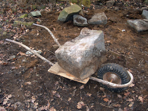 轮轴工作把手金属重量园艺石头花园白色帮助工具图片