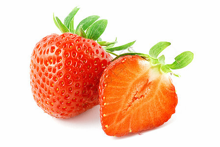 草莓水果宏观美食植物种子树叶维生素绿色茶点红色图片