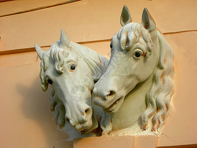 马头建筑学艺术模具雕刻空气雕塑动物古董雕像图片