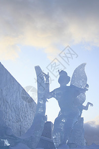 日本日积雪节蓝天季节冻结雕像雪祭雕刻图片