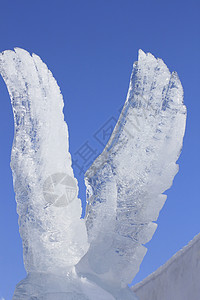 日本日积雪节蓝天雕刻季节雕像雪祭冻结图片