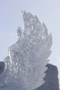 日本日积雪节雪祭季节雕刻蓝天雕像冻结图片