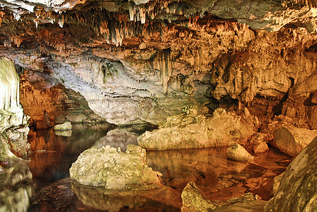 奈普顿洞穴海王星游客地标气势花岗岩柱子编队石窟石笋岩石背景图片