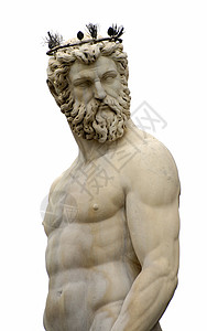 波塞冬雕像白色肌肉男人文化喷泉历史地标大理石艺术旅行图片