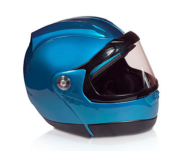 轻型蓝色摩托车头盔图片