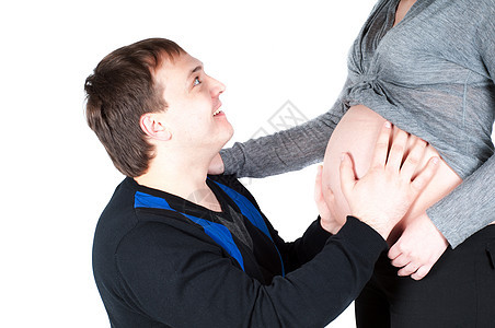 A 孕妇及其丈夫幸福怀孕喜悦成人微笑情感家庭妻子女孩男性图片