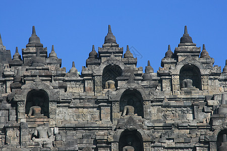 印度尼西亚博罗布杜尔文化纪念碑遗产装饰风格雕刻佛教徒世界宽慰寺庙图片