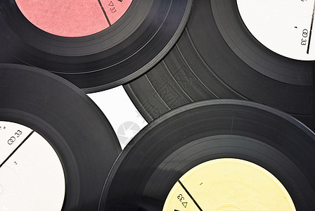旧灰尘破旧的乙烯胶唱片黑色技术旋律曲线光盘尘土划痕标签塑料舞蹈图片