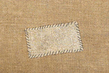 在麻布材料上贴背布标签羊皮纸粗糙度编织帆布纹理棉布纺织品亚麻织物纤维图片