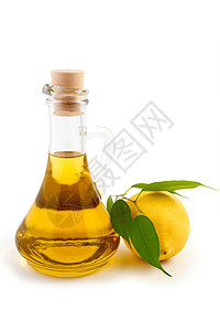 石油和柠檬食物蔬菜水果白色绿色美食瓶子黄色叶子文化图片