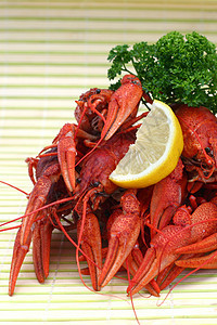 红龙虾海鲜红色美食龙虾午餐食物贝类图片