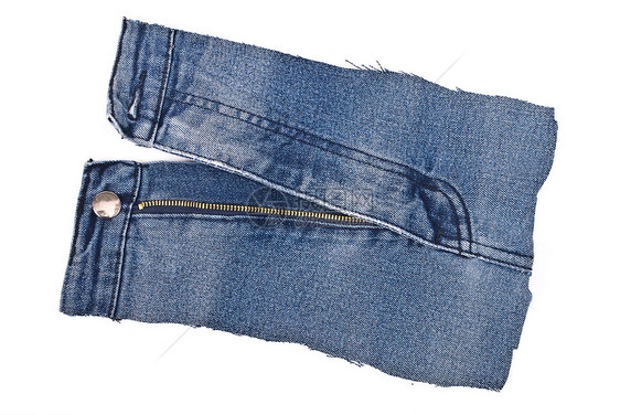 蓝色jens部分按钮服装裤子接缝牛仔裤衣服材料拉链金属棉布图片
