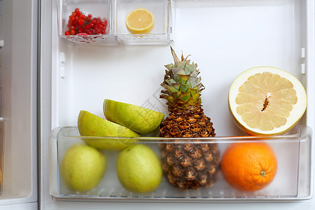 水果早餐果汁热带库存蔬菜橙子空闲白色冰箱菠萝图片