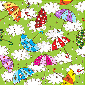 雨伞兜帽插图阳伞墙纸气象雨滴绘画气候天气装饰品背景图片