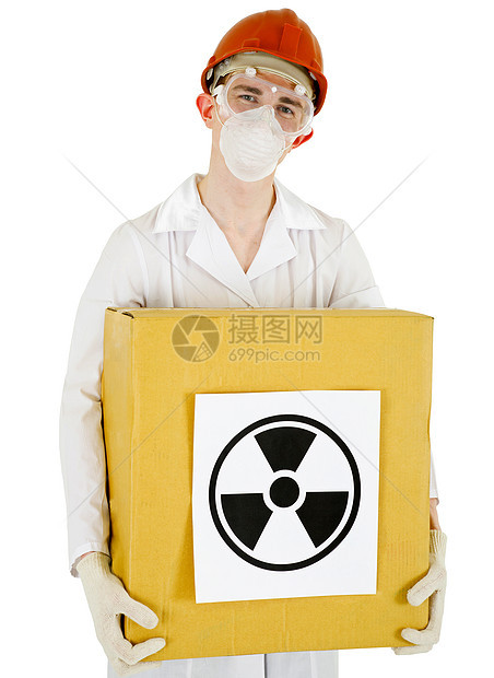 带放射性箱的科学家图片