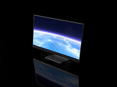 亮光显示全景显卡电视地平线天空电脑行星亮度屏幕薄膜图片