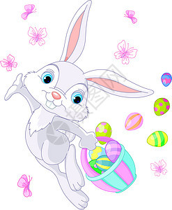 复活节兔子藏鸡蛋图片