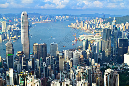 香港港口办公室吸引力蓝色建筑学天空商业顶峰风景天际图片