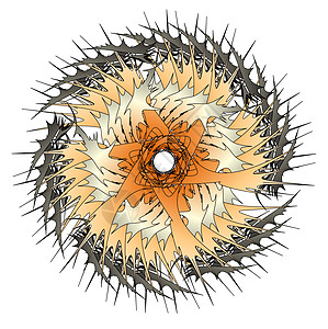 带有锋利长矛的抽象金空间轮图片