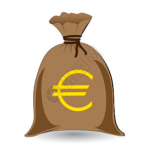 以欧元为单位的全额货币袋图片